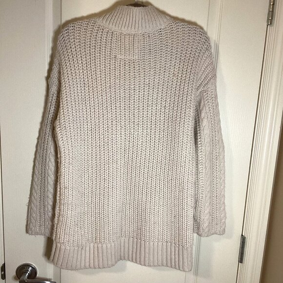 Falmer Heritage Women's White Cable Knit Long Sweater Size S Tassels Fisherman - Picture 4 of 7